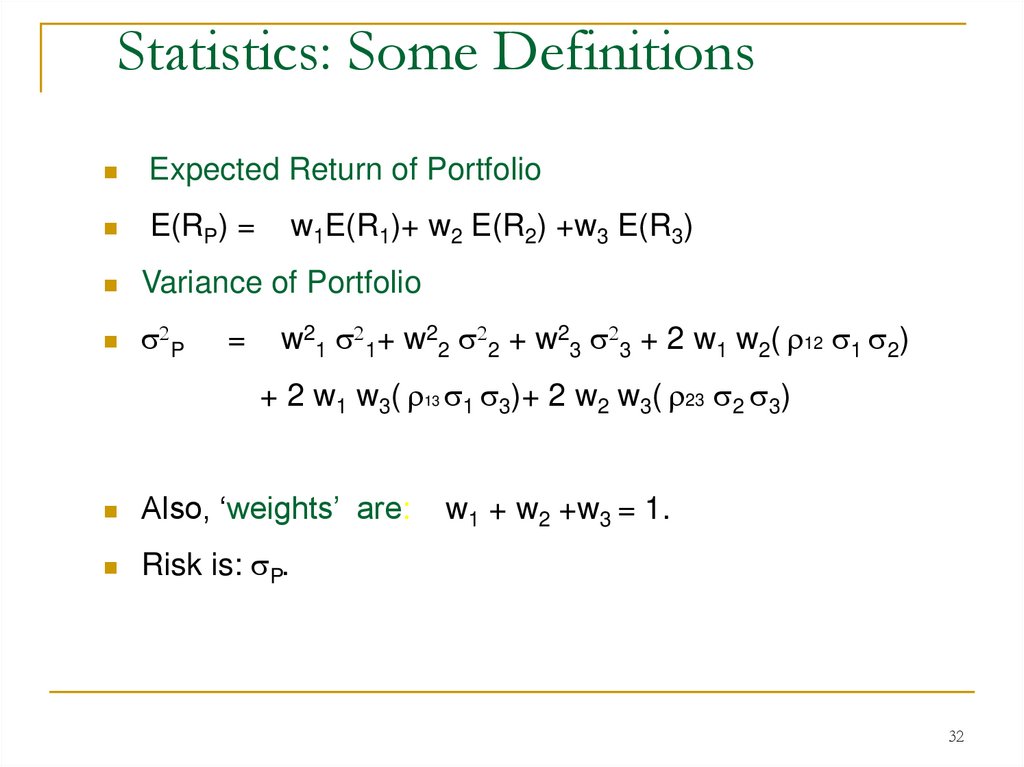 Statistics: Some Definitions
