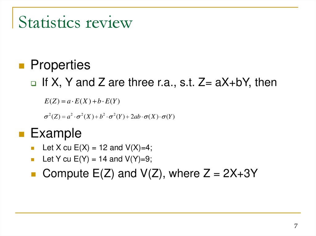 Statistics review