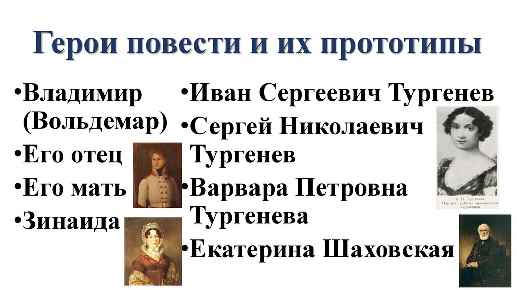 Герои повести и их прототипы