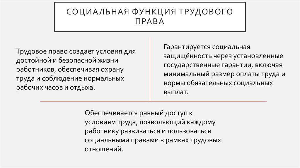 Социальная функция трудового права