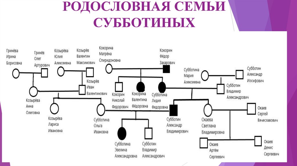 РОДОСЛОВНАЯ СЕМЬИ СУББОТИНЫХ