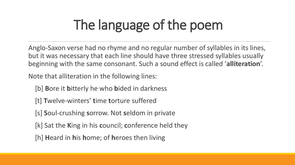 The language of the poem