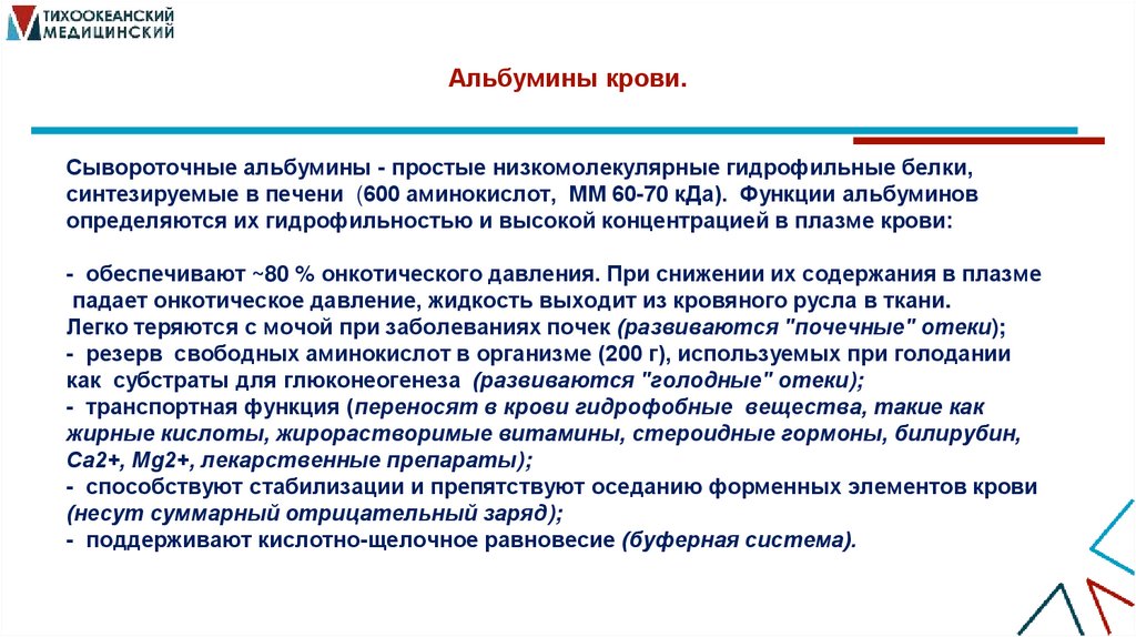 Альбумины крови.