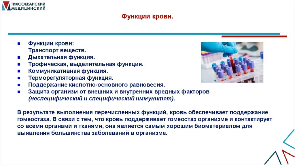 Функции крови.