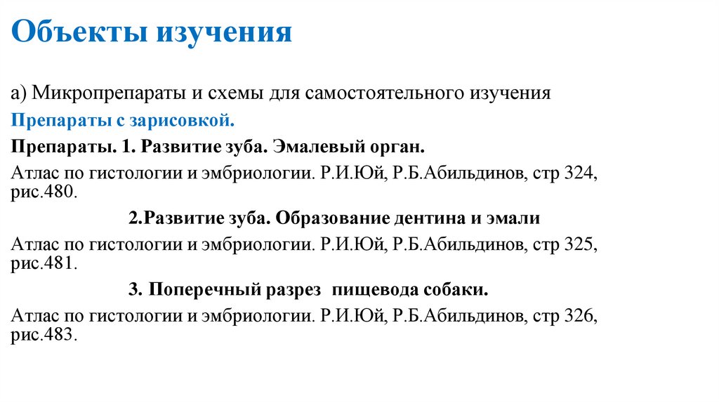 Объекты изучения