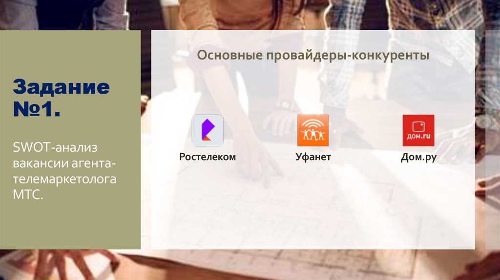 Задание №1. SWOT-анализ вакансии агента-телемаркетолога МТС.