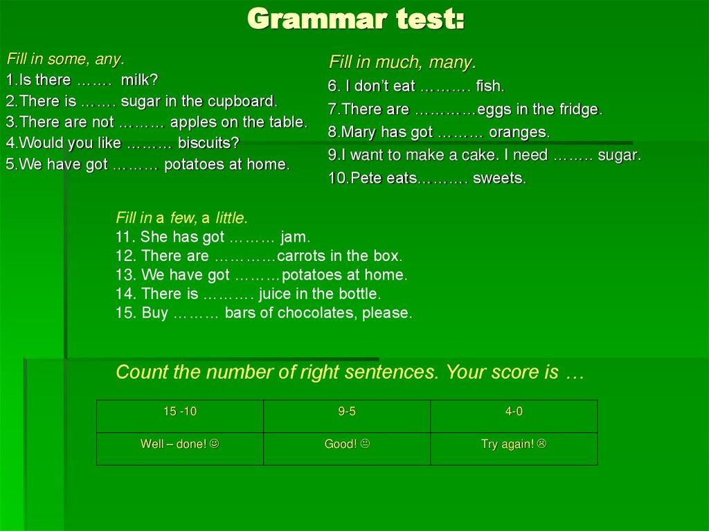 Grammar test: