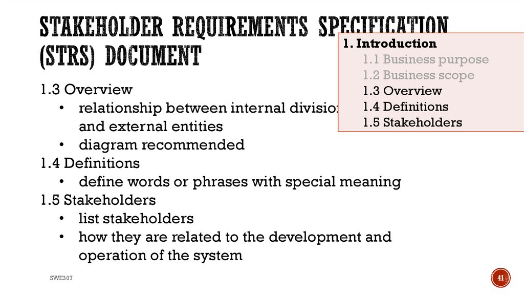 Stakeholder Requirements Specification (StRS) Document