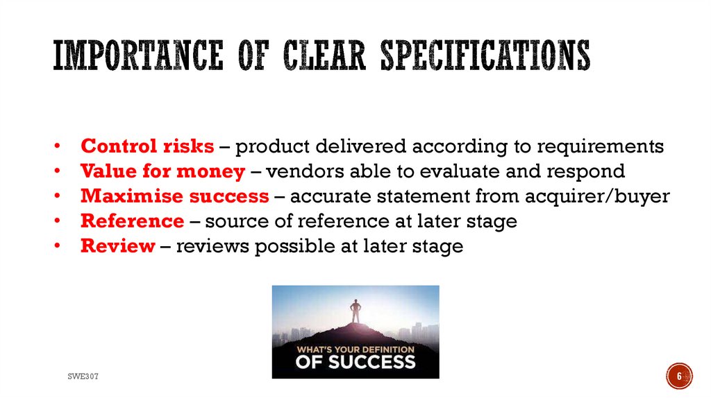 Importance of clear specifications