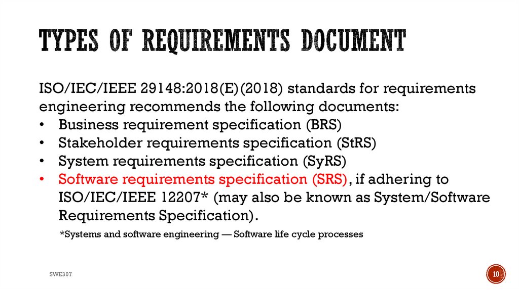 Types of Requirements Document