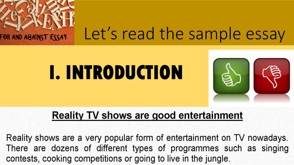 Let’s read the sample essay