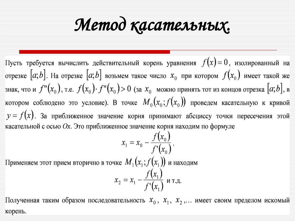 Метод касательных.
