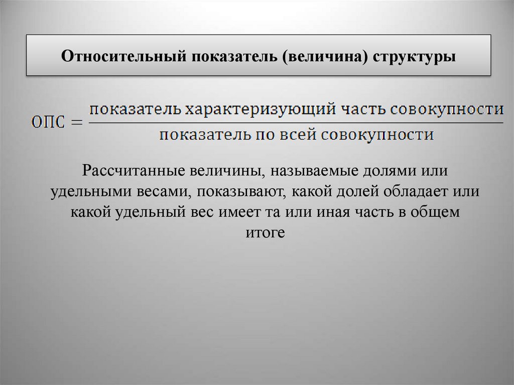 Относительный показатель (величина) структуры