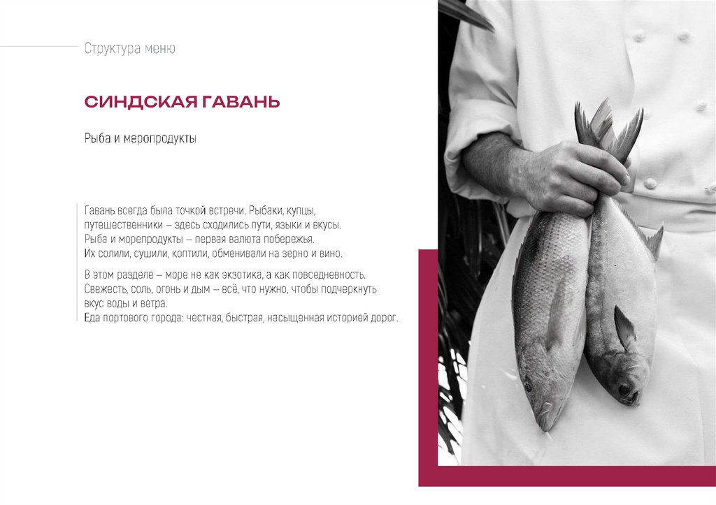 Структура меню