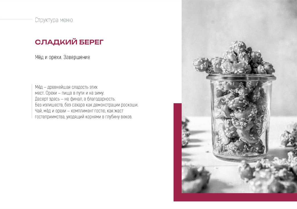 Структура меню