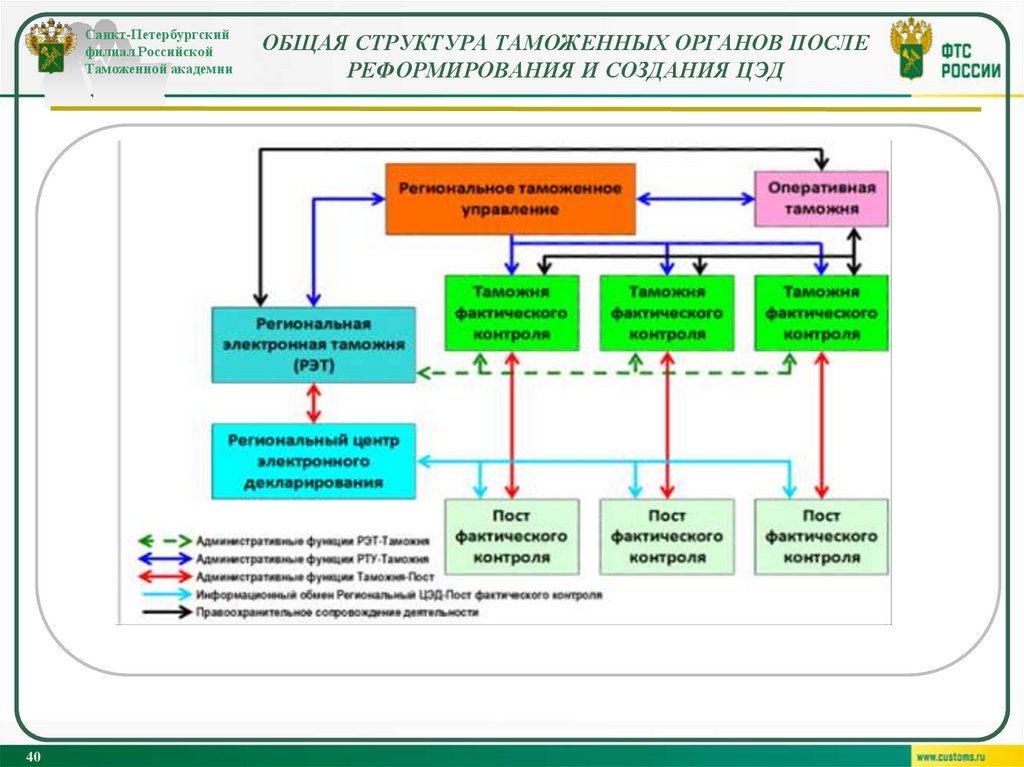 Общая структура таможенных органов после реформирования и создания ЦЭД