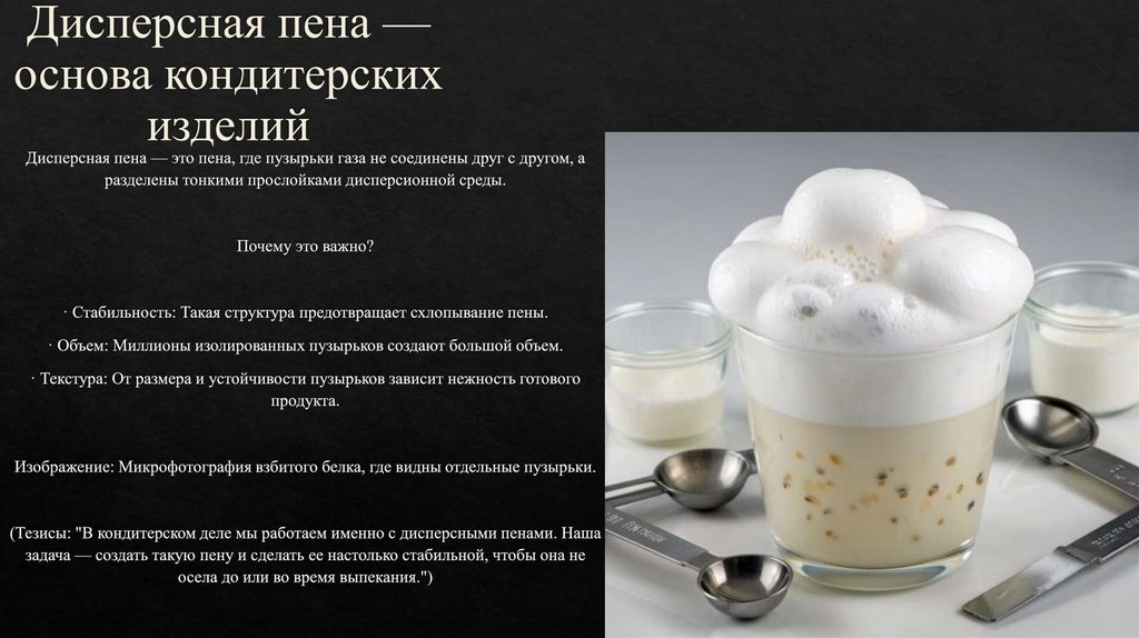 Дисперсная пена — основа кондитерских изделий