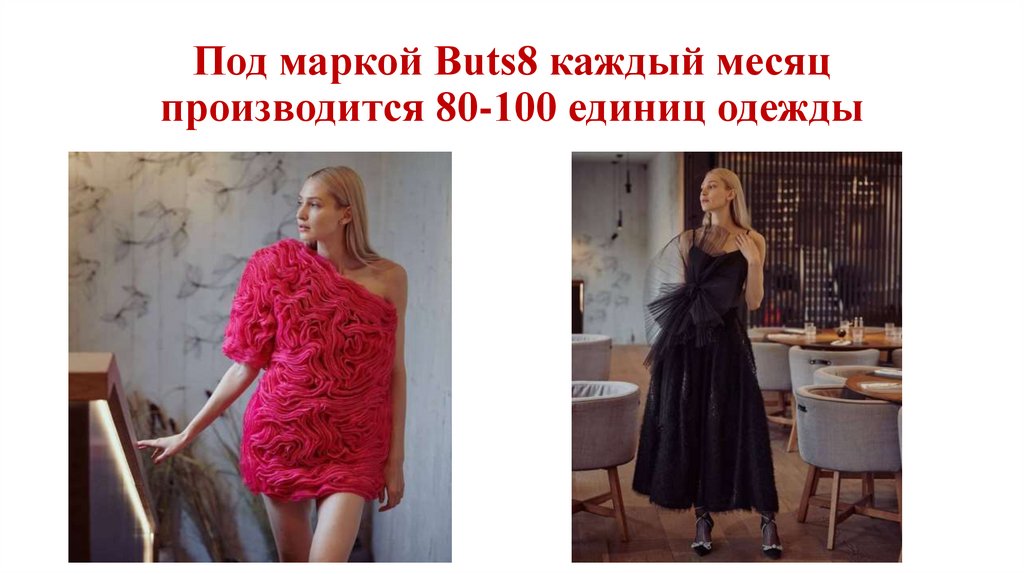 Под маркой Buts8 каждый месяц производится 80-100 единиц одежды