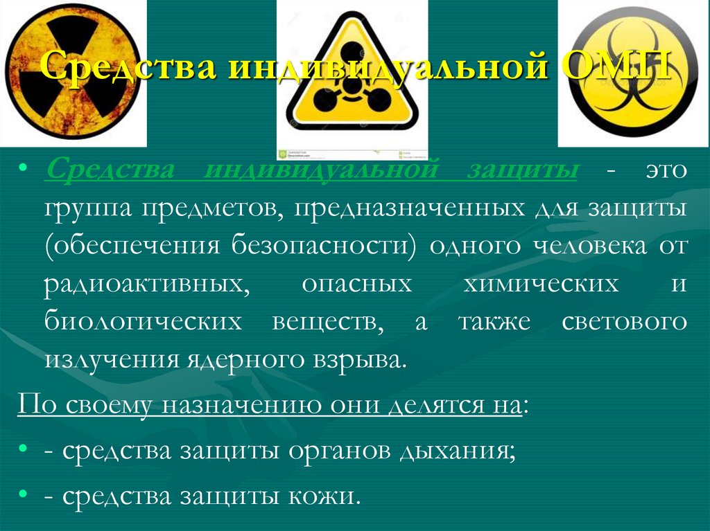 Средства индивидуальной ОМП