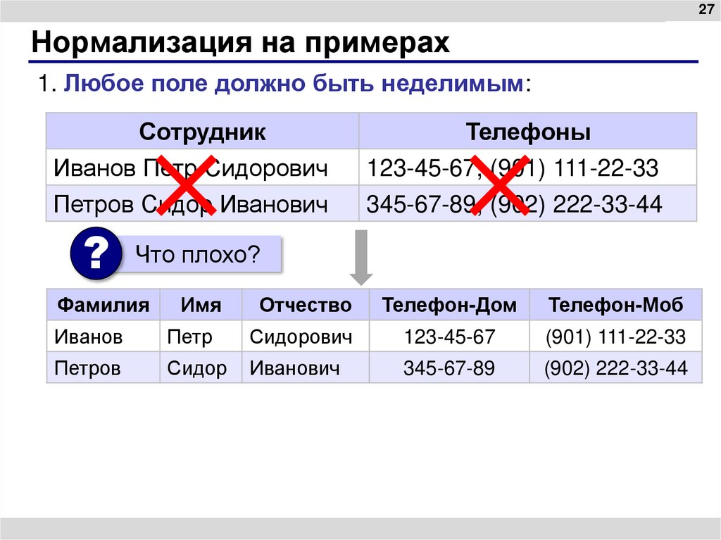Нормализация на примерах