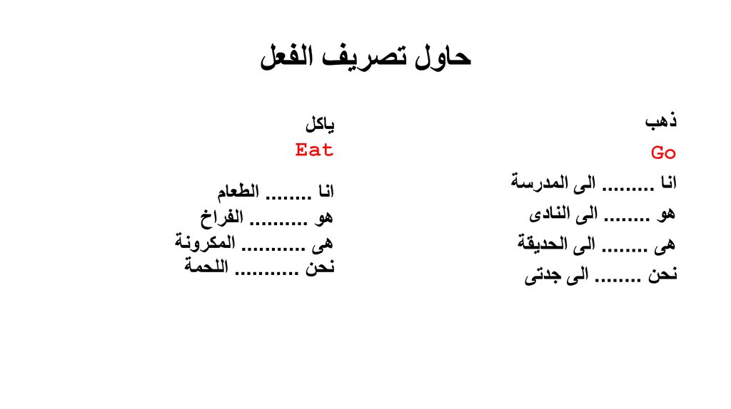 حاول تصريف الفعل