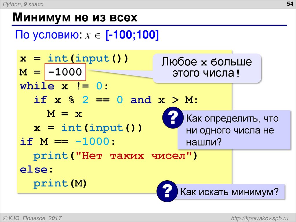 Минимум не из всех