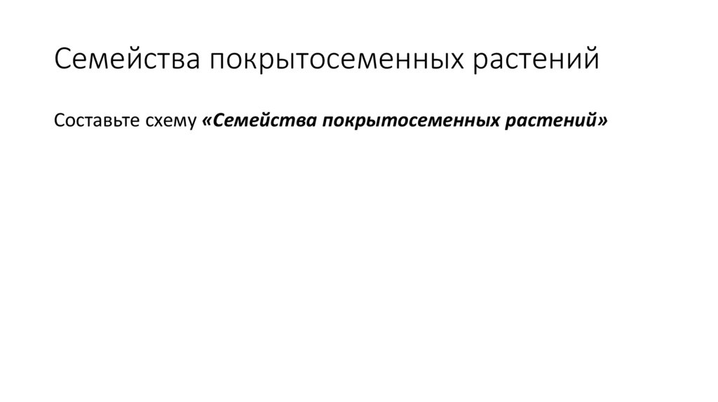 Семейства покрытосеменных растений