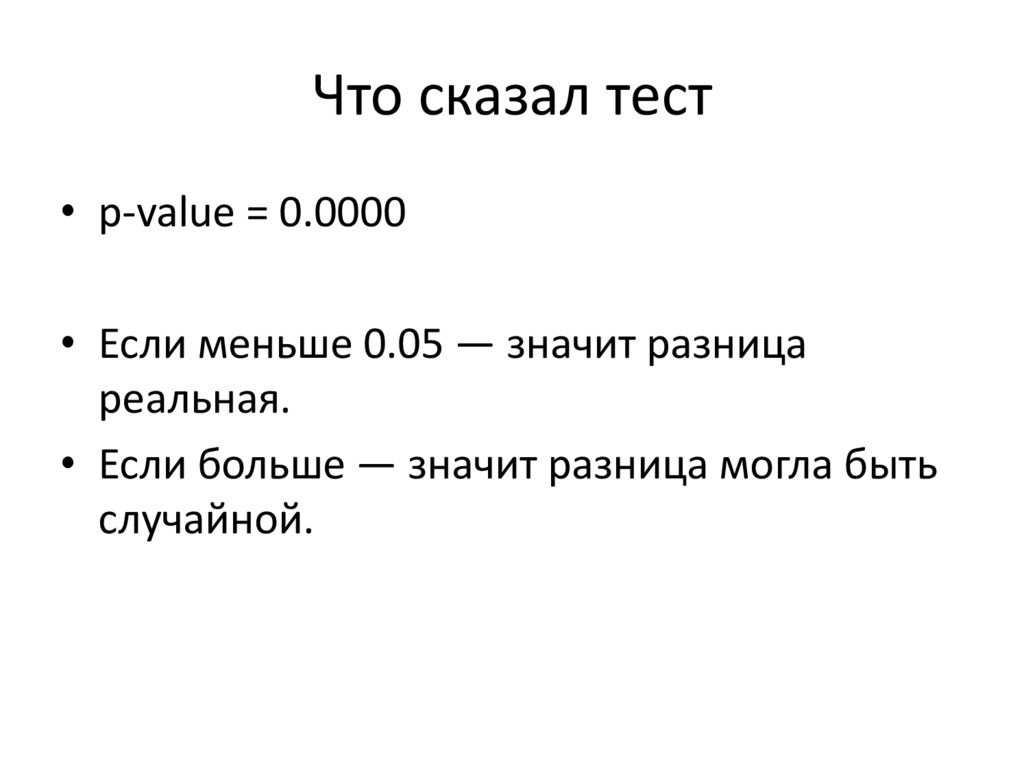 Что сказал тест