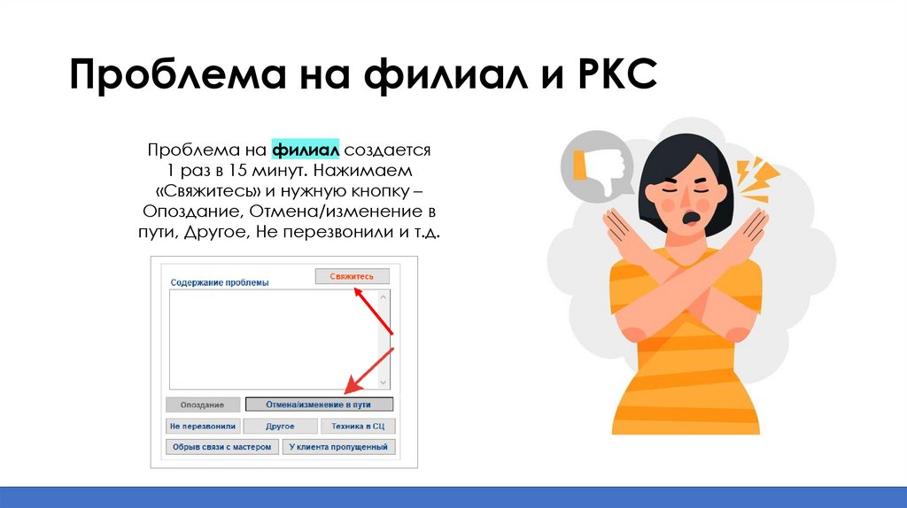 Проблема на филиал и РКС