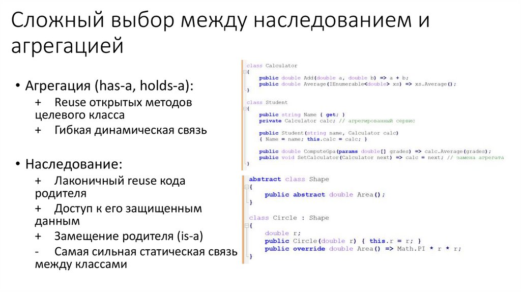 Сложный выбор между наследованием и агрегацией