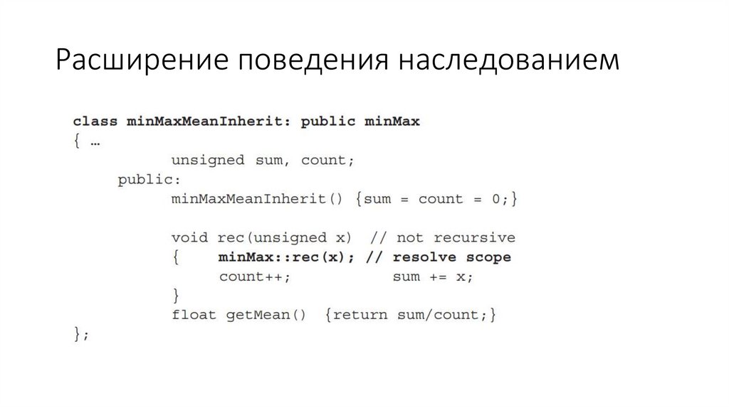 Расширение поведения наследованием