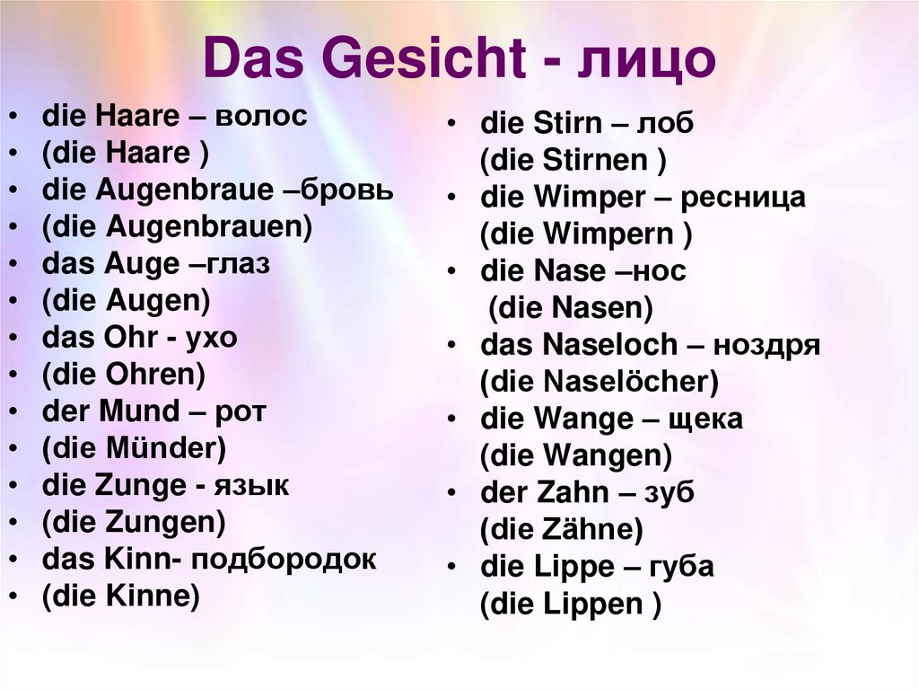 Das Gesicht - лицо