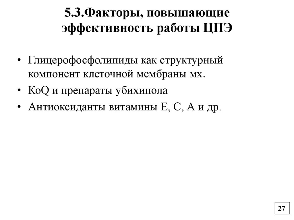 5.3.Факторы, повышающие эффективность работы ЦПЭ