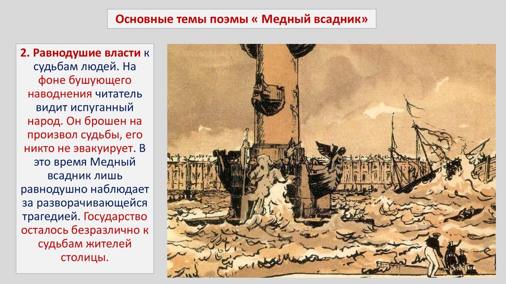 Основные темы поэмы « Медный всадник»