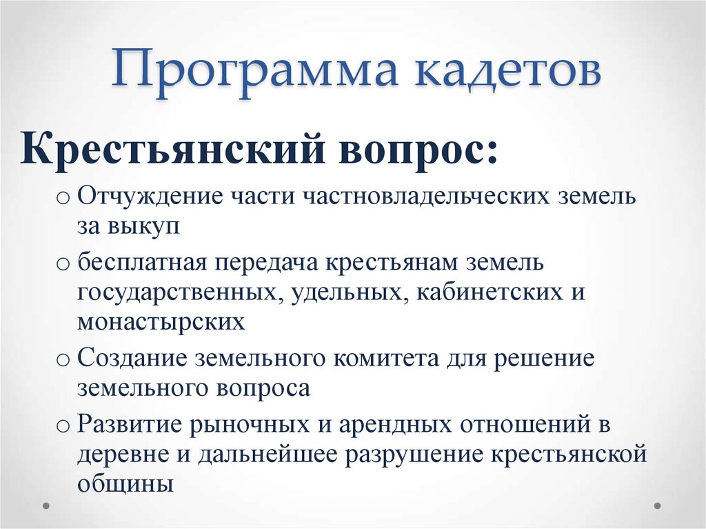 Программа кадетов