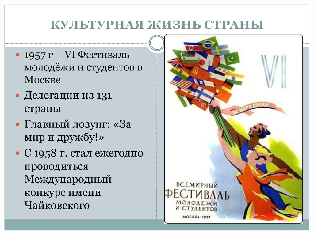 КУЛЬТУРНАЯ ЖИЗНЬ СТРАНЫ