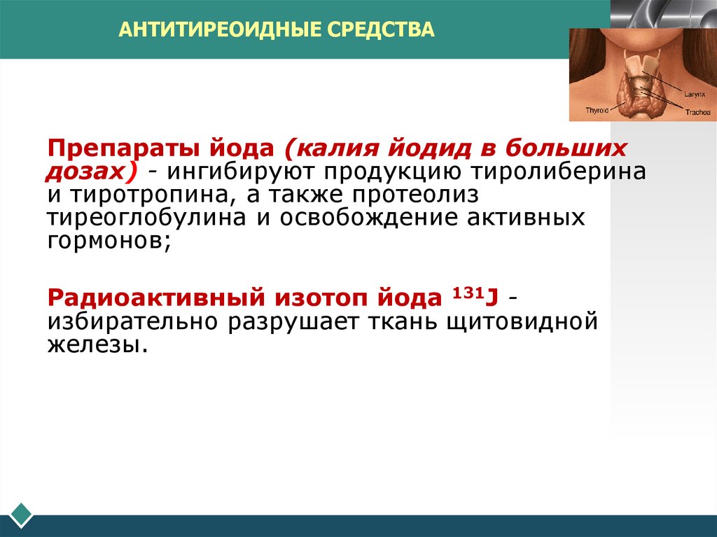 АНТИТИРЕОИДНЫЕ СРЕДСТВА