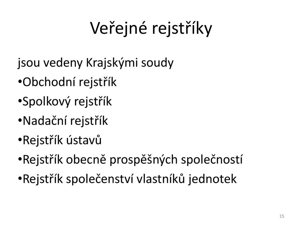 Veřejné rejstříky