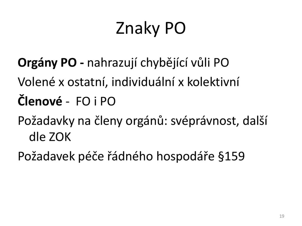Znaky PO
