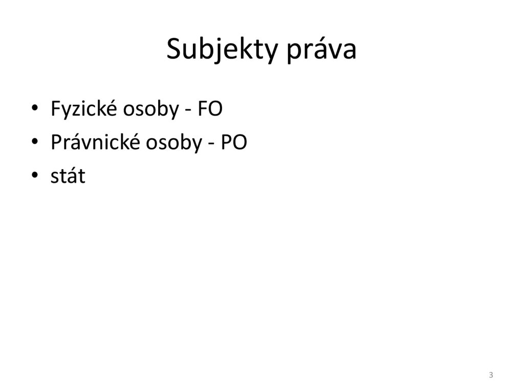 Subjekty práva