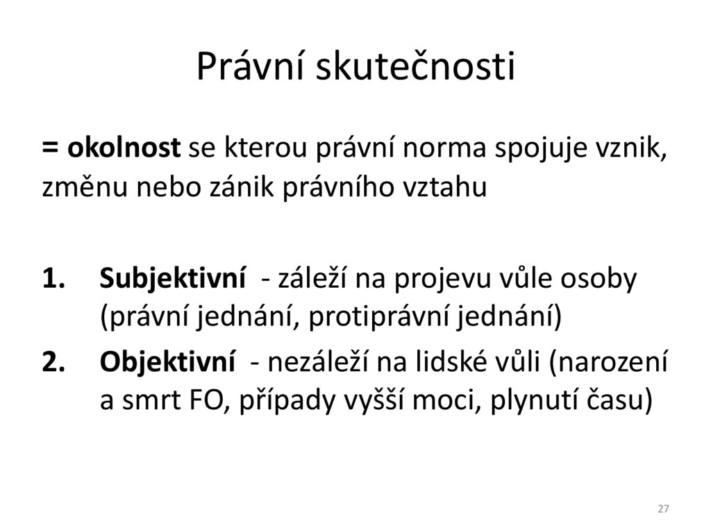 Právní skutečnosti