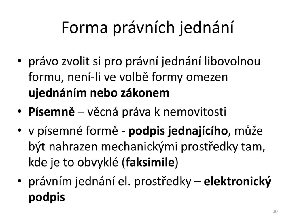 Forma právních jednání