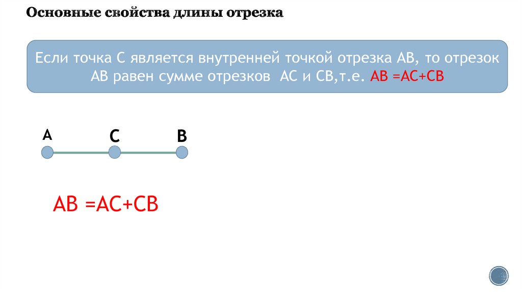 Основные свойства длины отрезка