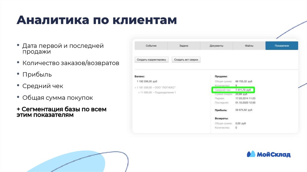 Аналитика по клиентам