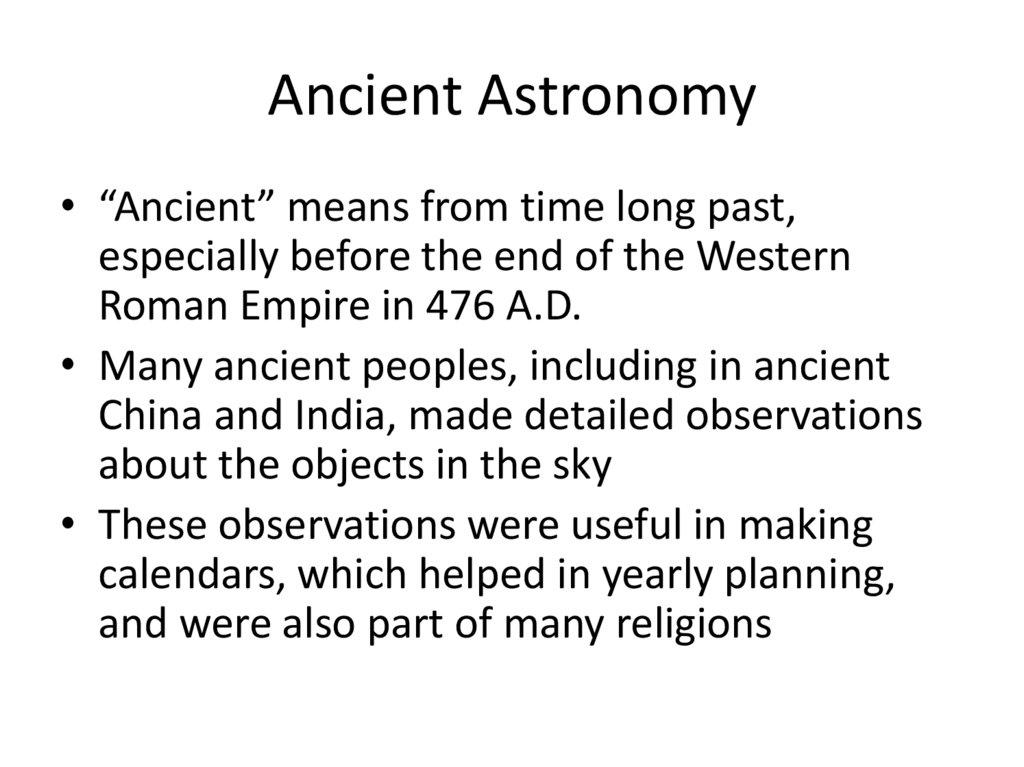 Ancient Astronomy