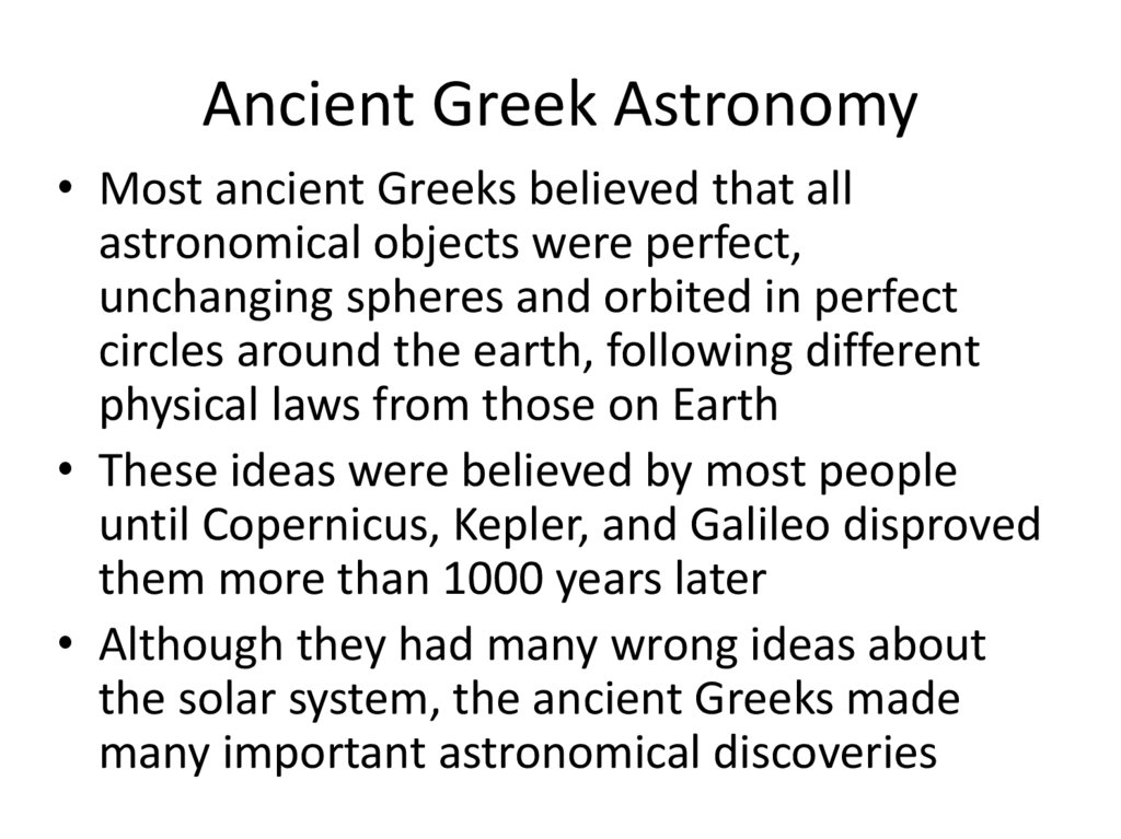 Ancient Greek Astronomy