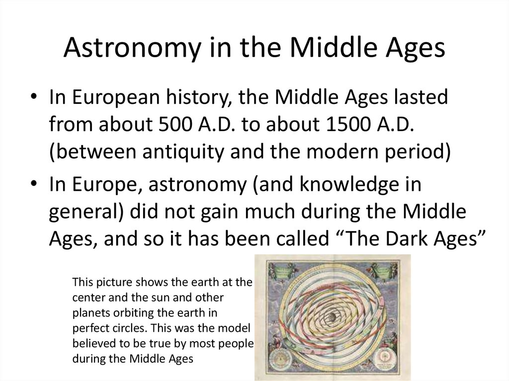 Astronomy in the Middle Ages