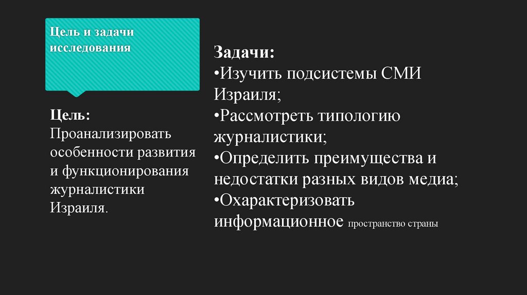 Цель и задачи исследования