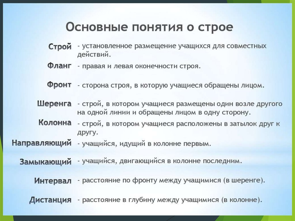 Элементы строя