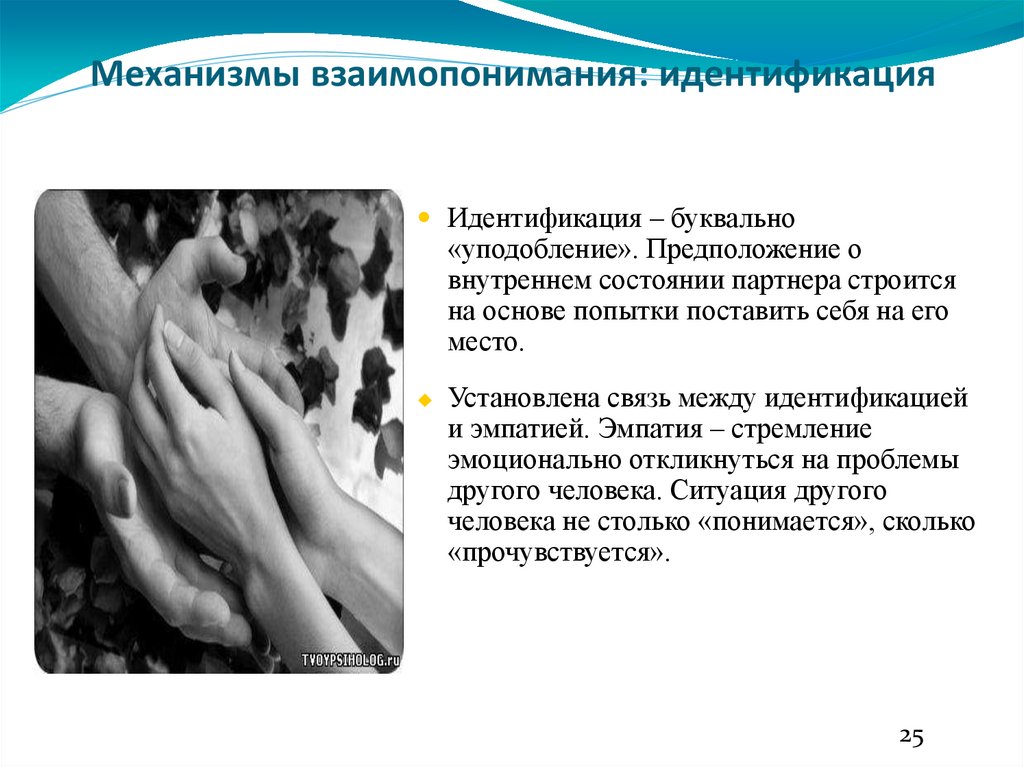 Механизмы взаимопонимания: идентификация